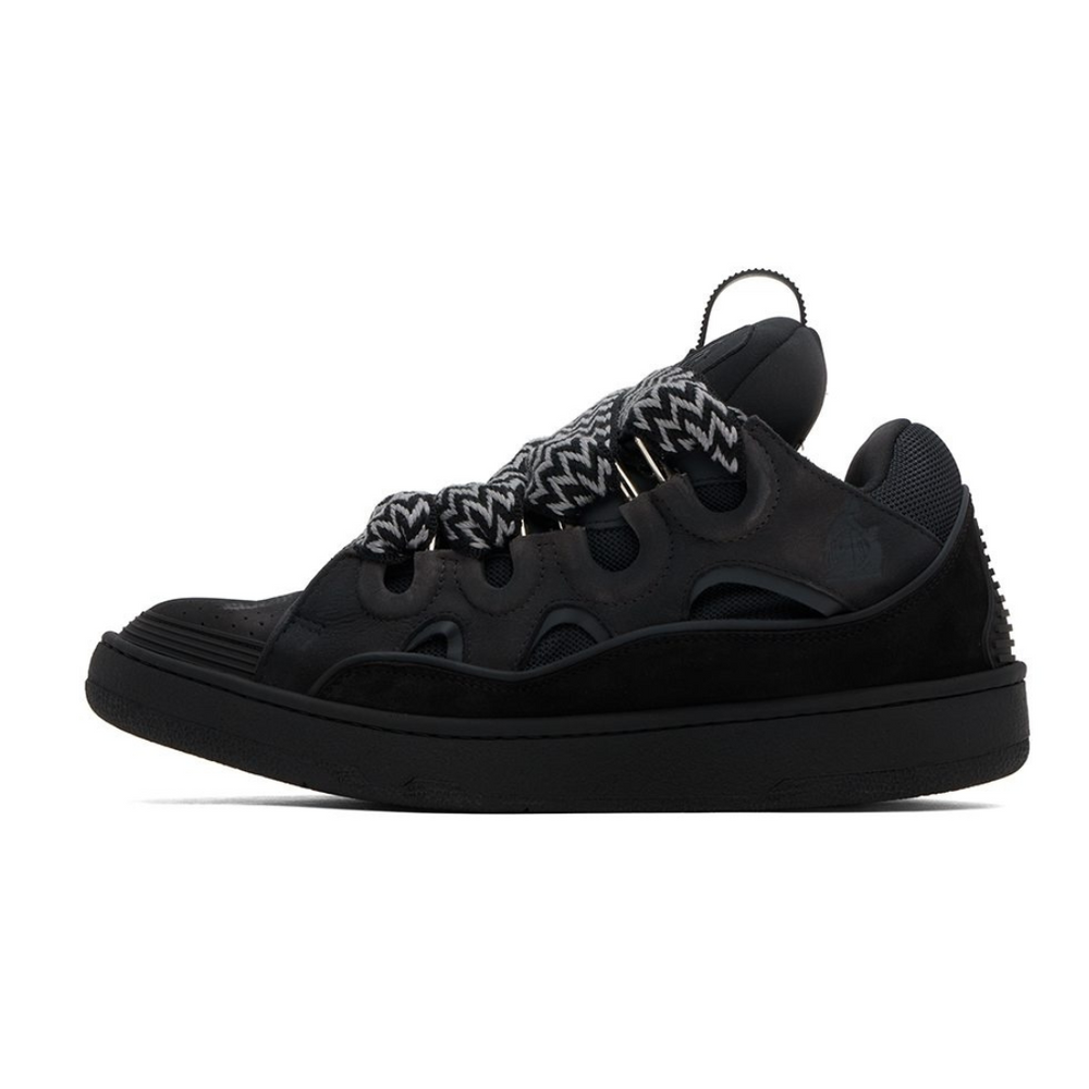 LVN LEATHER CURB TRIPLE BLACK