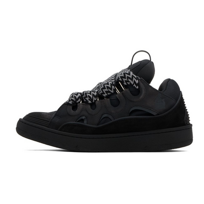 LVN LEATHER CURB TRIPLE BLACK